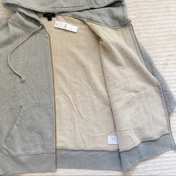 NWT J. Crew university terry zip-up hoodie - Picture 6 of 11